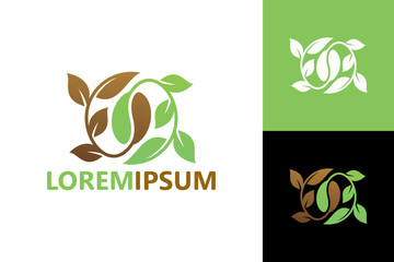 Eco coffee logo template design vector