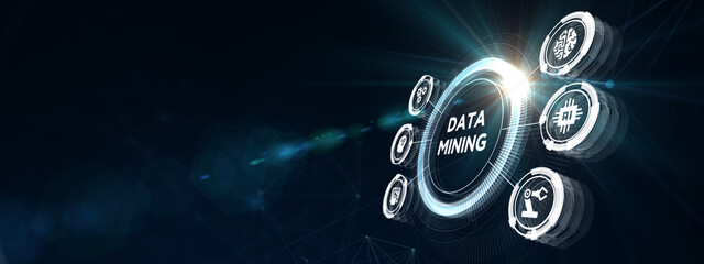 Data mining concept. Business, modern technology, internet and networking concept.  3d illustration