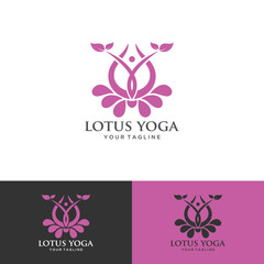 Lotus flower logo with human silhouette