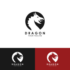 Dragon vector icon illustration design logo template