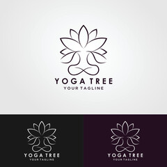 Abstract Yoga Logo design template. Lotus and human abstract.