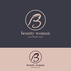 Letter B Beauty Face, Hair Salon Logo Design
