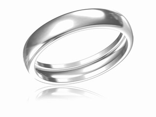 Wedding ring with diamond. Sign of love. Fashion jewelry .3D rendering
