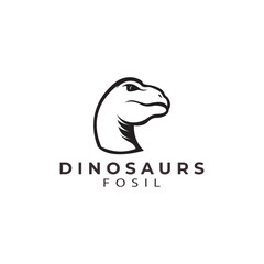 tyrannosaur t-rex fossil silhouette logo vector icon symbol design
