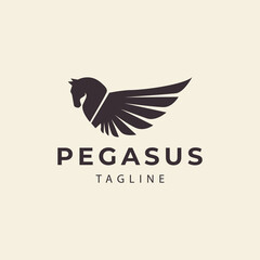 Pegasus  winged horse  logo vector icon symbol design