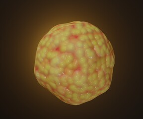 Isolated Cancer cell. liposome cell membrane. 3d rendering