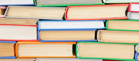 Many different books as background