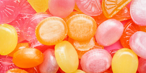 Assortment of sweet candies as background