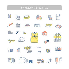 防災用品いろいろ　アイコンセット