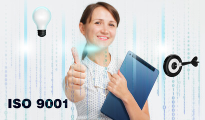 Business, Technology, Internet and network concept. Young businessman working on a virtual screen...