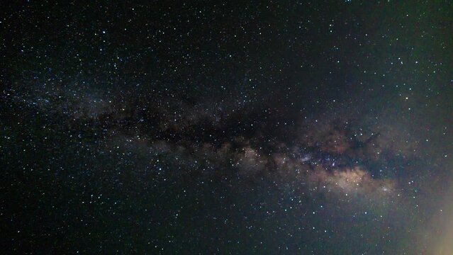 タイムラプス　星空の動き　夏の天の川