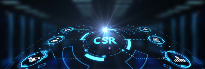 CSR abbreviation, modern technology concept. Business, Technology, Internet and network concept. 3d illustration