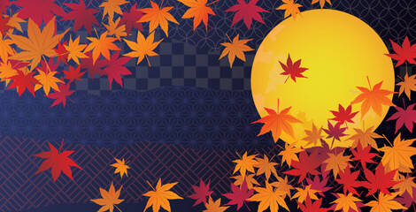 秋の紅葉和風背景
