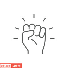 Empowerment icon. Simple outline style. Hand fist, empower, strength, courage, strong, power concept. Thin line vector illustration isolated on white background. Editable stroke EPS 10.