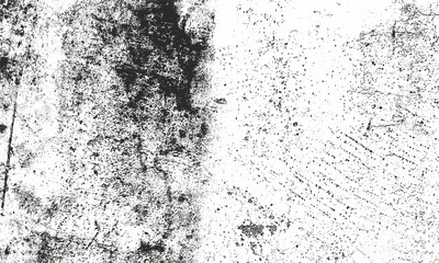 Fototapeta na wymiar Grunge black and white pattern. Monochrome particles abstract texture. Background of cracks, scuffs, chips, stains, ink spots, lines. Dark design background surface.Grunge textures set. Distressed Eff