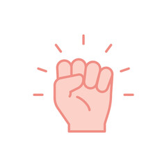 Empowerment icon. Simple flat style. Hand fist, empower, strength, courage, strong, power concept. Filled outline vector illustration isolated on white background. EPS 10.