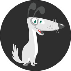 Fototapeta premium Cute cartoon funny dog. Vector illustration