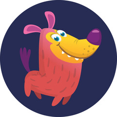 Cute cartoon  funny dog. Vector illustration