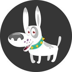 Cute cartoon  funny dog. Vector illustration