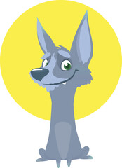 Cute cartoon  funny dog. Vector illustration