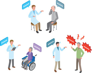 患者とコミュニケーションをとる男性医師