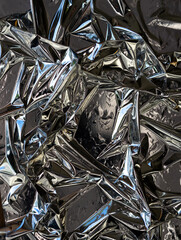 Blank glued aluminum foil texture for background and wallpaper. Crumpled abstract texture surface...