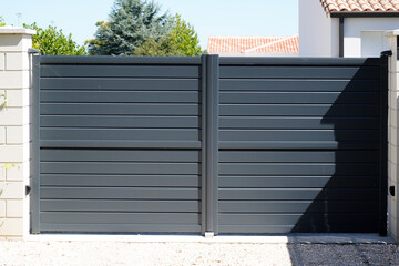 Aluminum gate high gray modern style home grey portal of suburb door house
