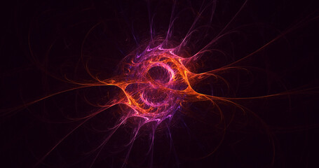 3D rendering abstract multicolor technology fractal light background