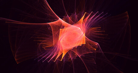 3D rendering abstract multicolor technology fractal light background