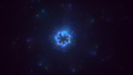 3D rendering abstract multicolor technology fractal light background