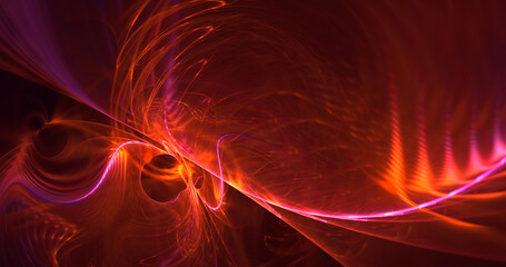 3D rendering abstract multicolor fractal light background