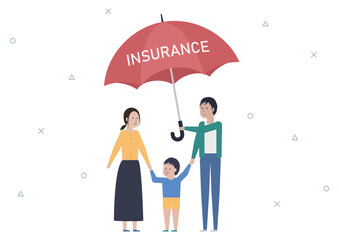 家族を守る生命保険のイラスト素材｜mayucolor03