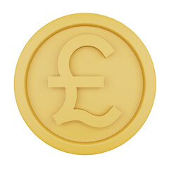 Pound coin 3d rendering isometric icon.