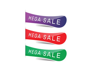 Mega Sale Button Vector EPS