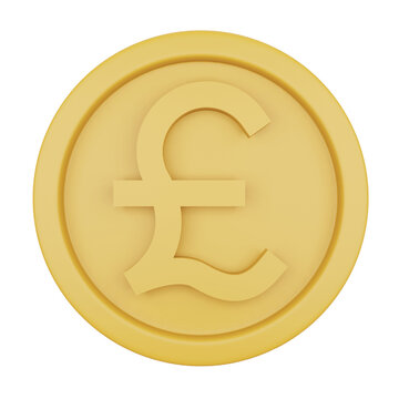 Pound Coin 3d Rendering Isometric Icon.