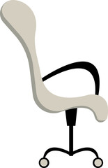 Computer chair on the side. A piece of furniture.