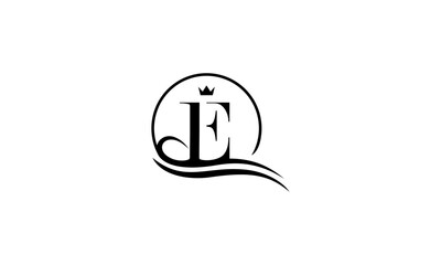 Simple Elegant Type Letter LE Logo