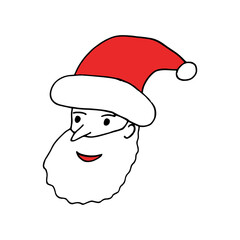 santa claus hand drawn in doodle style. christmas and new year decor.