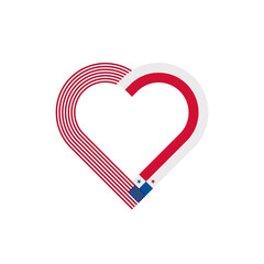 unity concept. heart ribbon icon of united states and panama flags. vector illustration isolated on white background