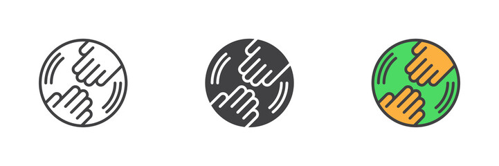 Handmade icon in different styles