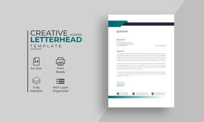 Modern Creative clean letterhead bundle of you corporate design ,or four color variation letterhead design template, ready to print letterhead design template