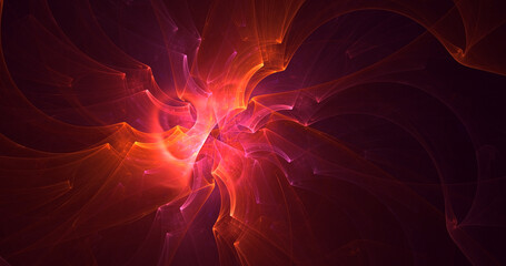 3D rendering abstract multicolor fractal light background