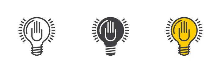 Lightbulb icon in different styles