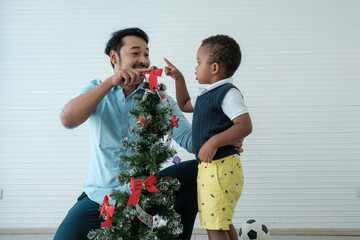 Daddy and son enjoy using times together