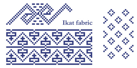 Pattern Ikat handwoven Textiles Thai Traditional Textiles.Vector Image