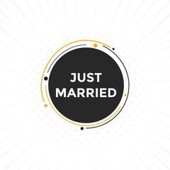 Just married text web template. Vector Illustration. 

