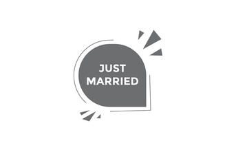 Just married Colorful label sign template. Just married symbol web banner
