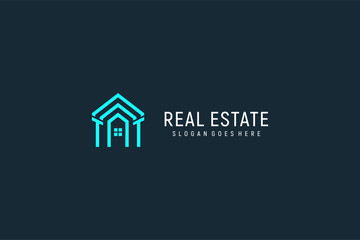 Initial letter TT roof logo real estate with creative and modern logo style