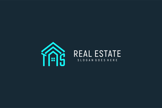 Initial letter TS roof logo real estate with creative and modern logo style