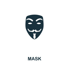 Mask icon. Monochrome simple line Protest icon for templates, web design and infographics